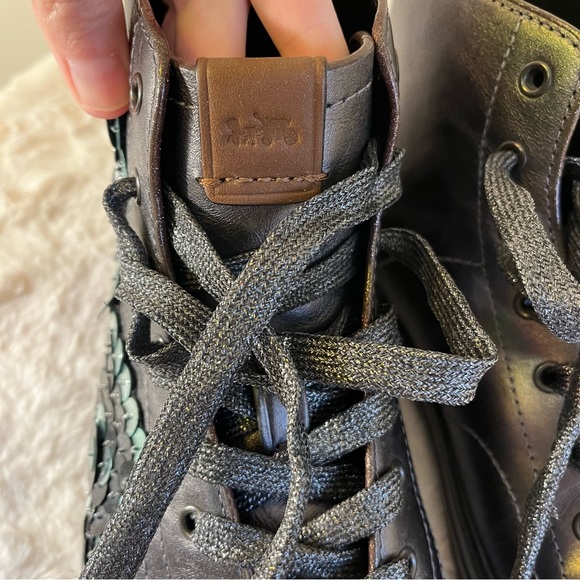 Coach Patch Sequined High Top Sneaker Gun Metal  MSRP: $395.00 - Picture 7 of 9